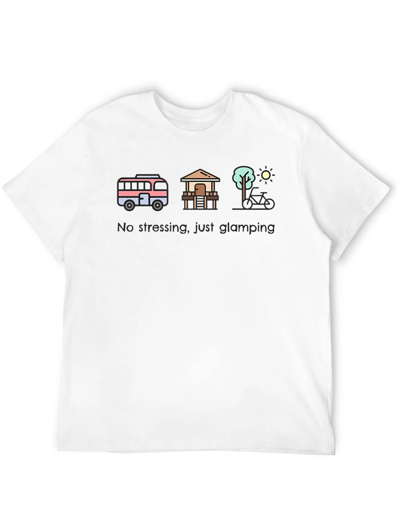 Glamping Lifestyle T-Shirt - No Stressing Just Glamping!
