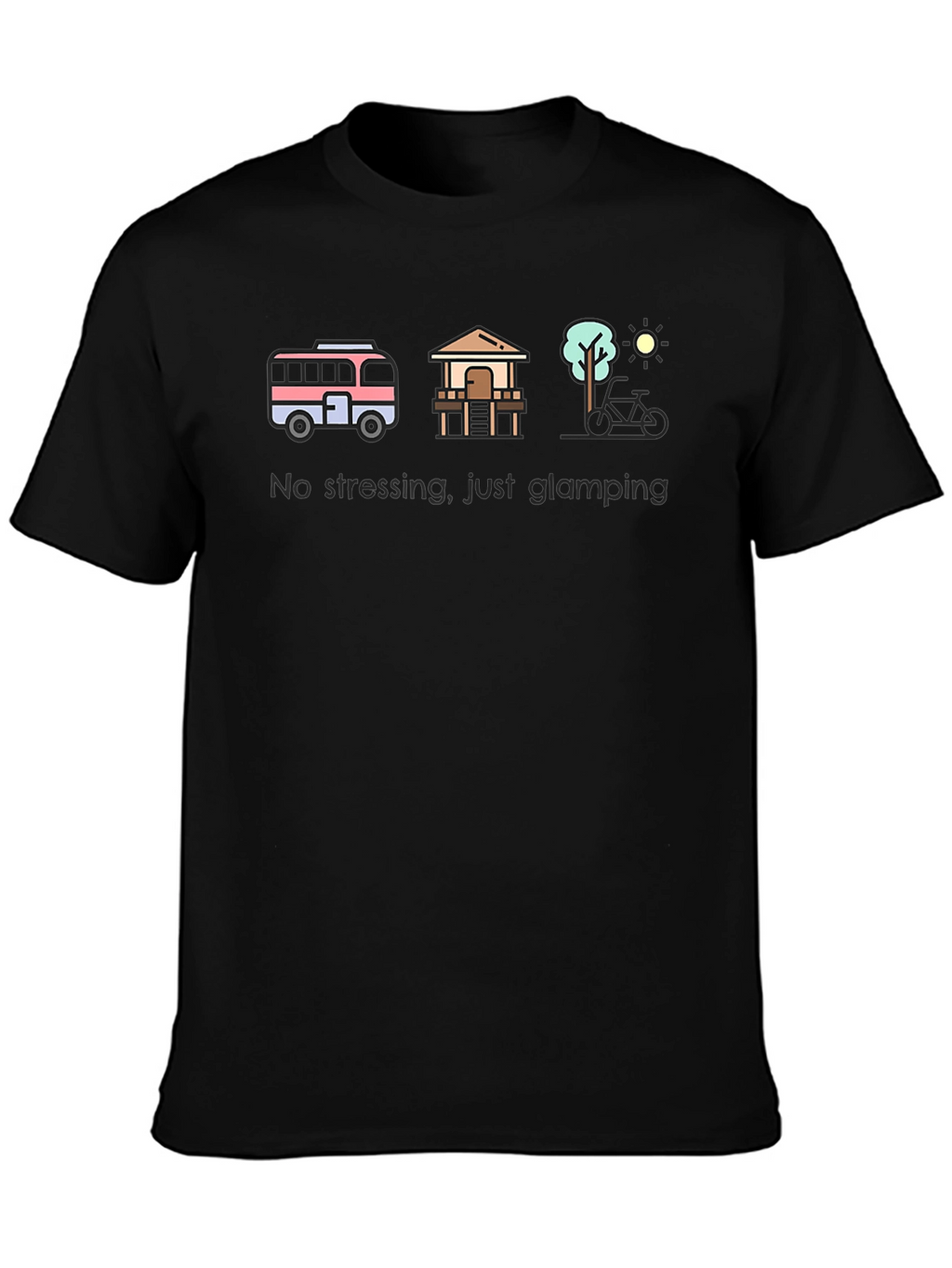 Glamping Lifestyle T-Shirt - No Stressing Just Glamping!