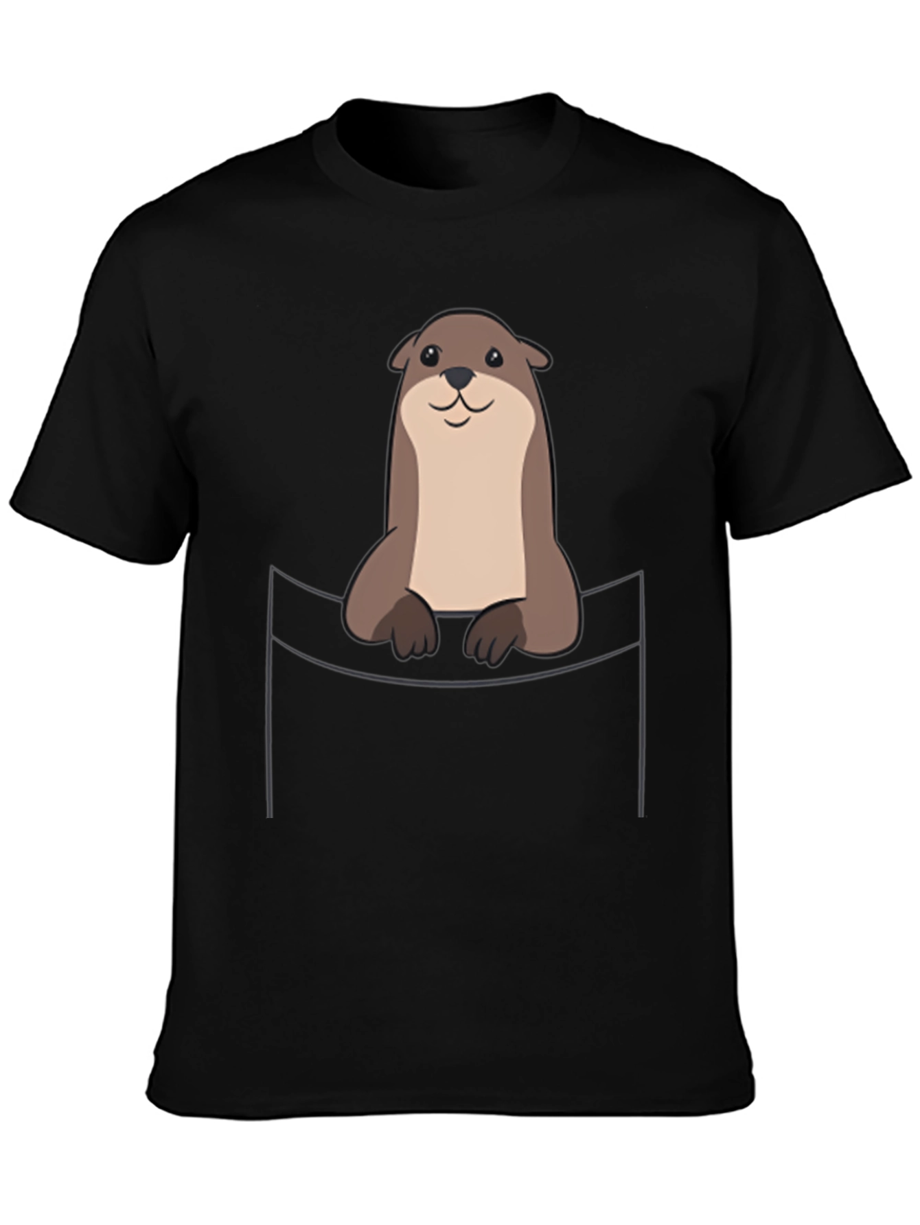 Otter Pocket T-Shirt - Cute Animal Graphic Tee