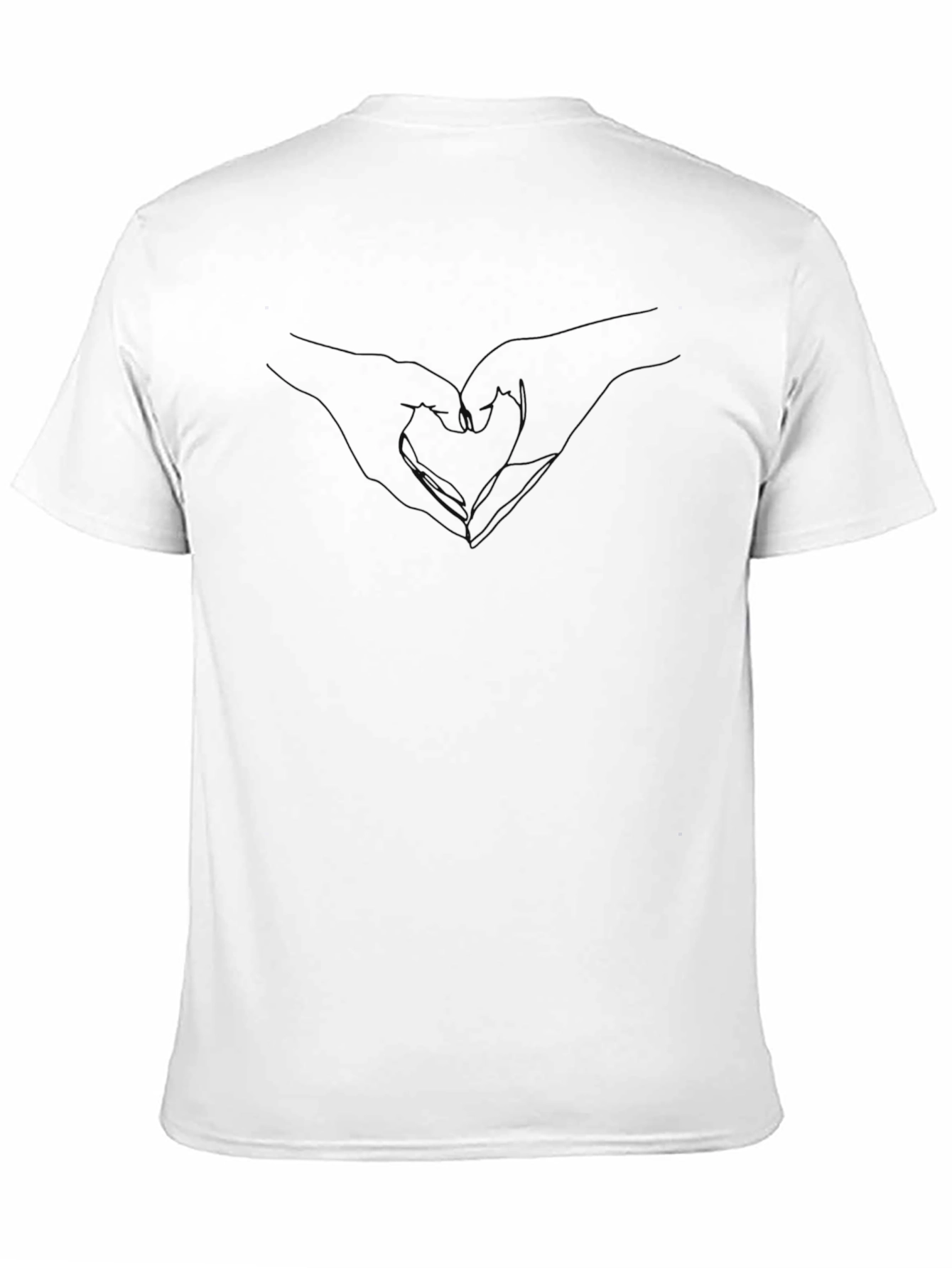 Heart Hands Outline Black T-Shirt - Trendy Graphic Tee