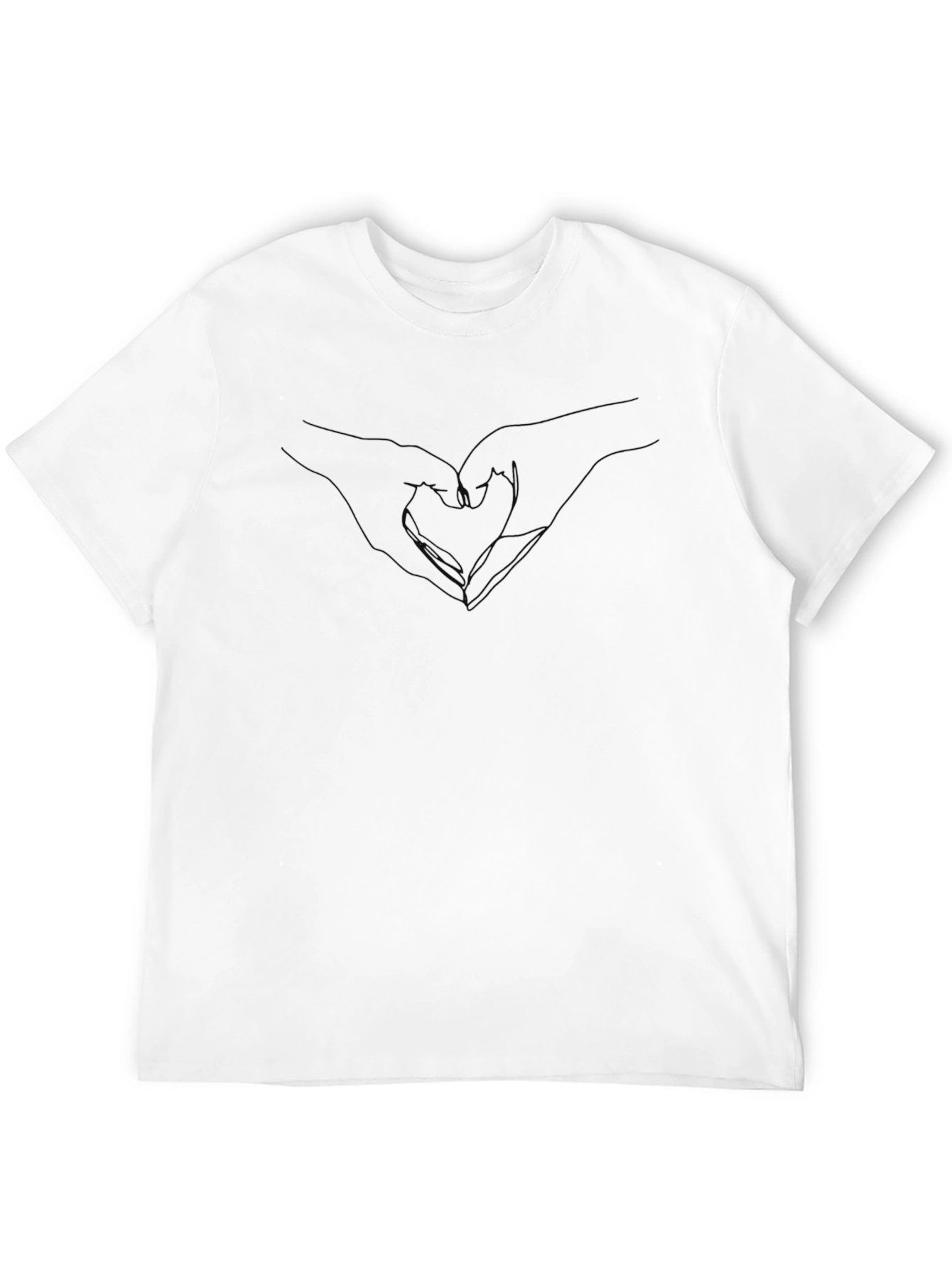 Heart Hands Outline Black T-Shirt - Trendy Graphic Tee