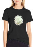 White Flower Graphic Black Tee