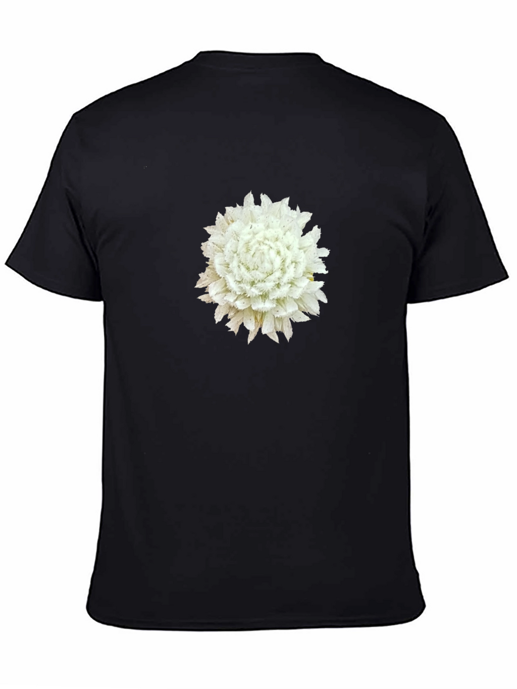 White Flower Graphic Black Tee