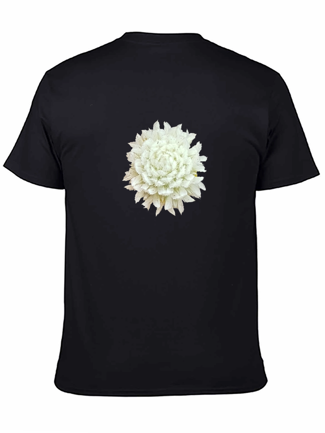 White Flower Graphic Black Tee