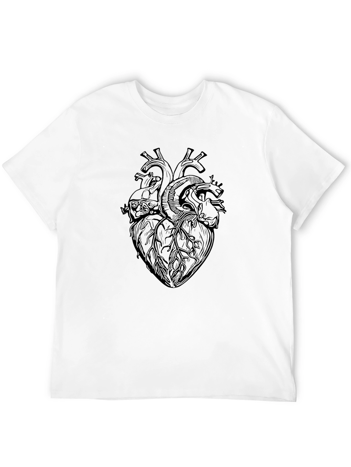Anatomical Heart Print Black T-Shirt
