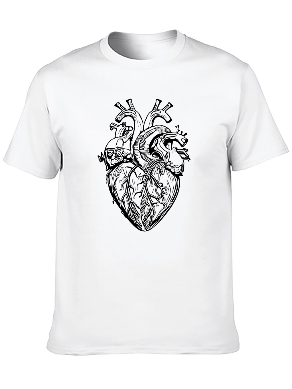 Anatomical Heart Print Black T-Shirt