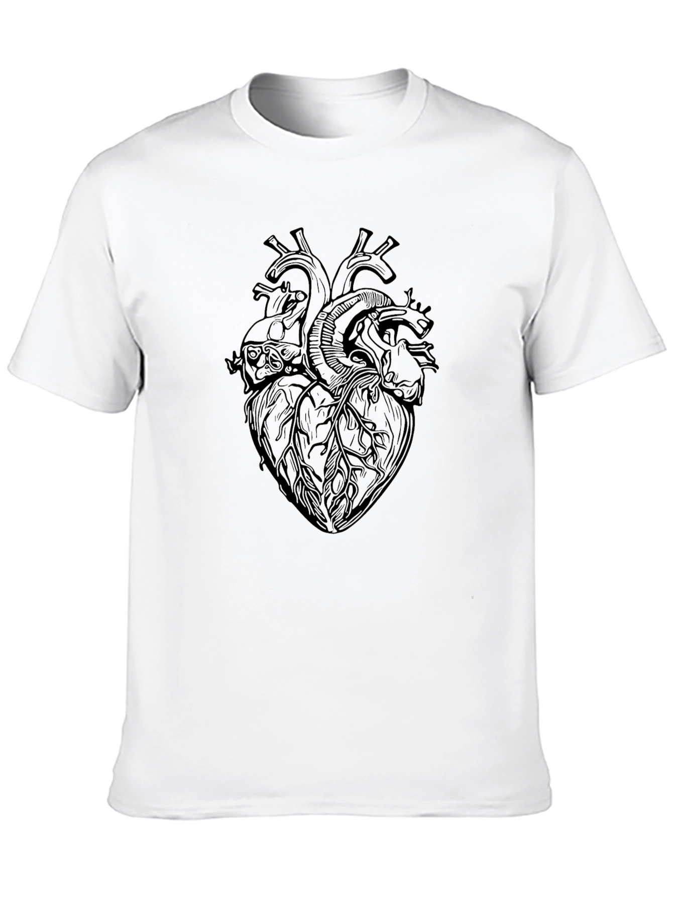 Anatomical Heart Print Black T-Shirt