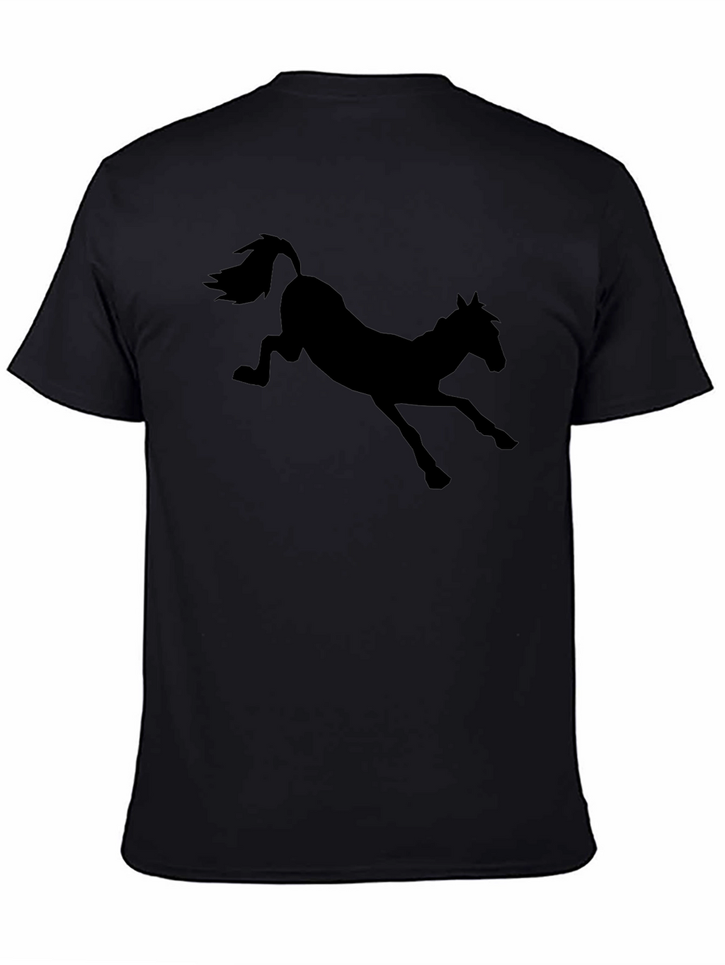 Mens Black T-Shirt with Horse Silhouette
