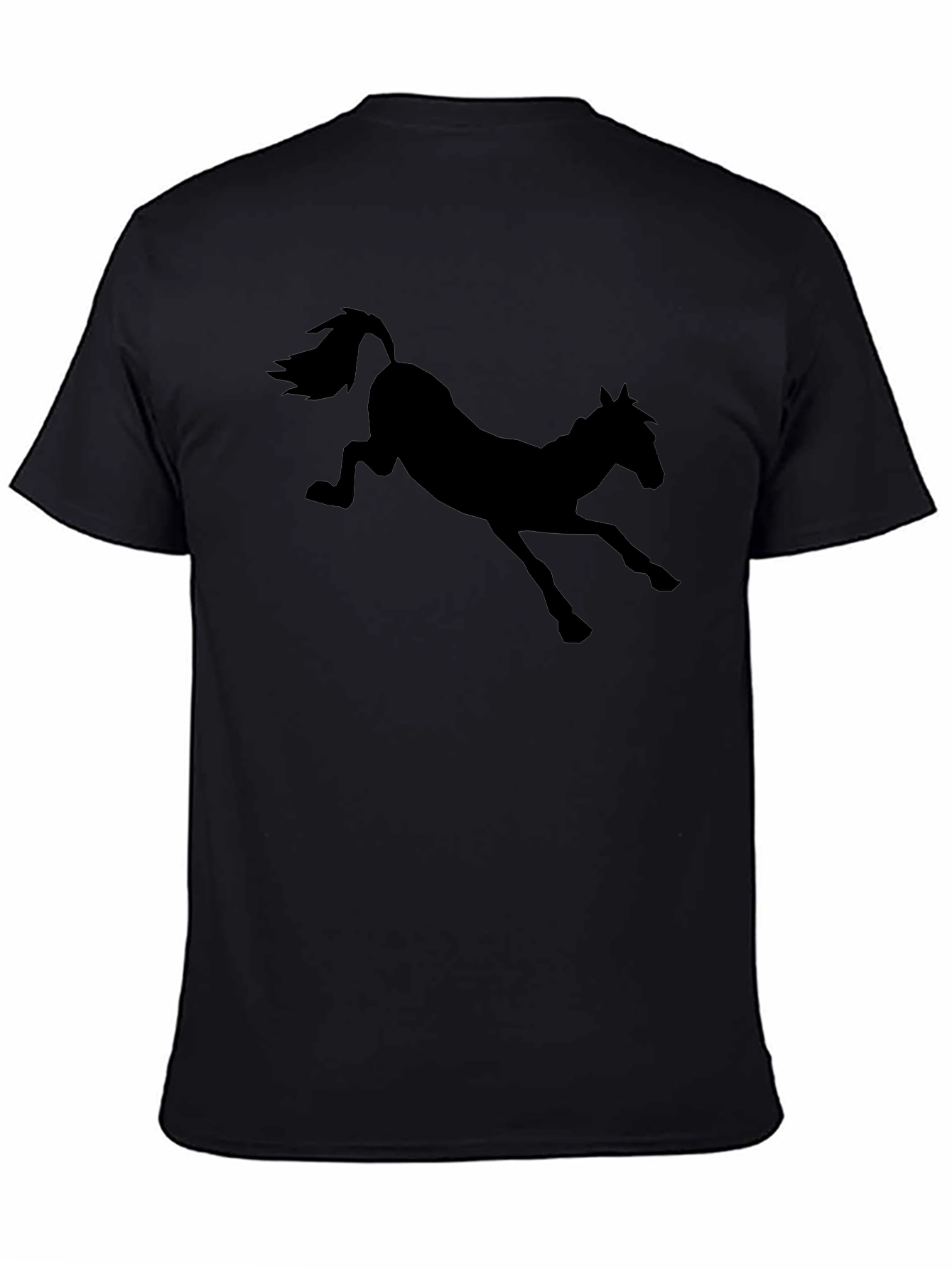 Mens Black T-Shirt with Horse Silhouette