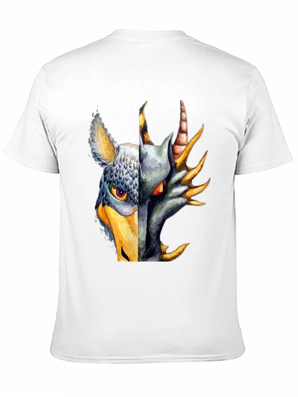 Griffin Dragon Split Face Graphic T-Shirt