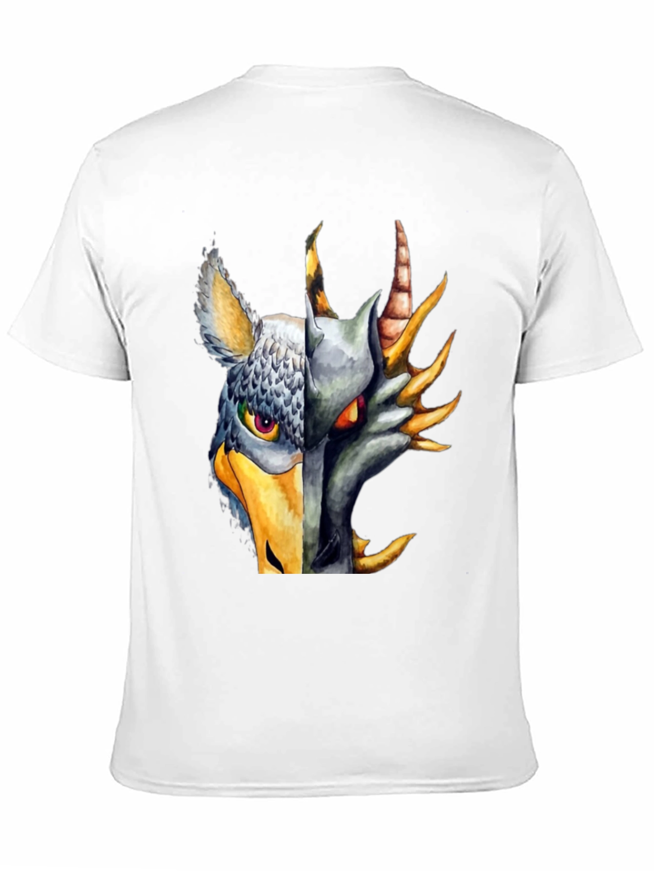 Griffin Dragon Split Face Graphic T-Shirt