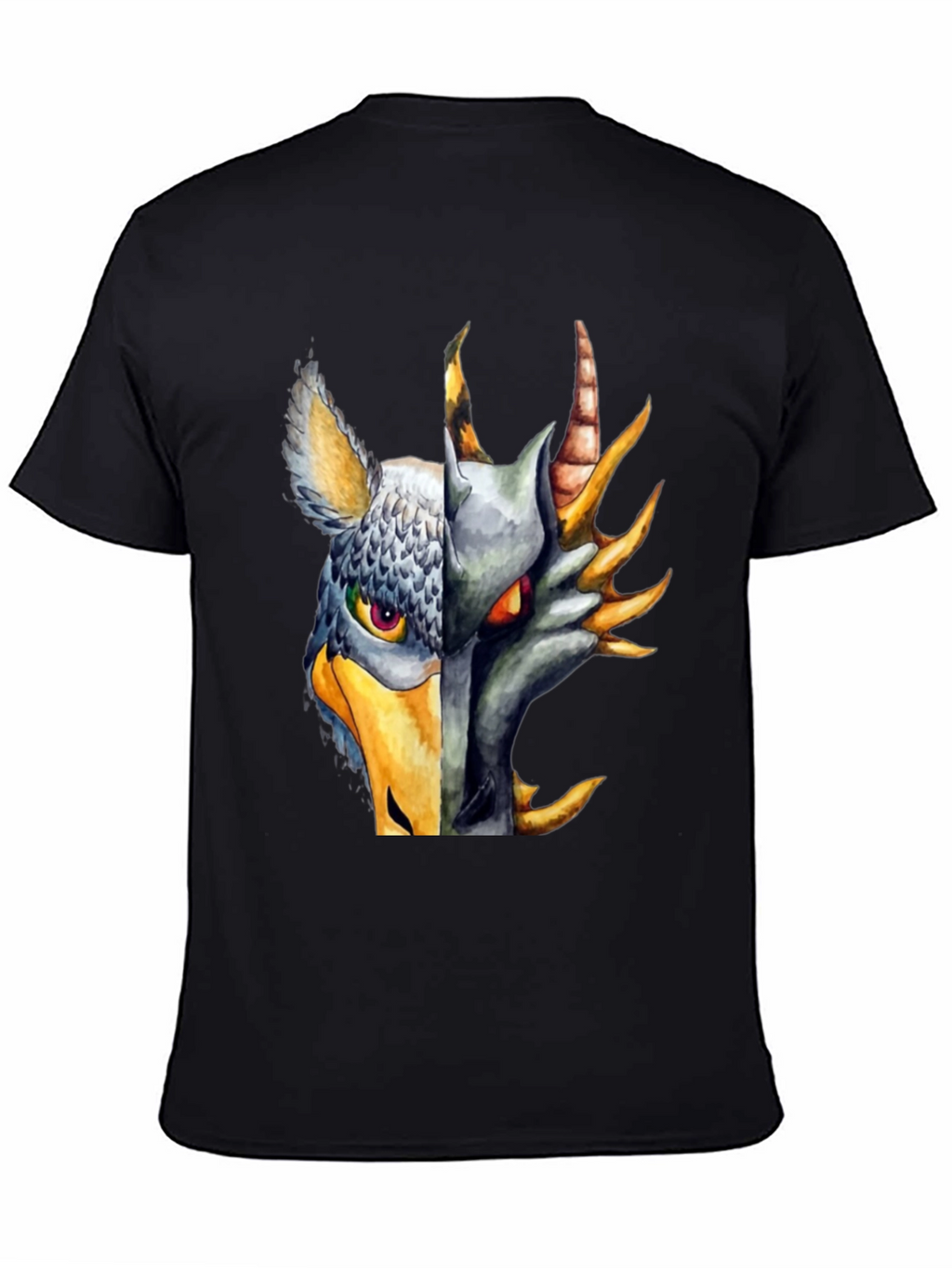 Griffin Dragon Split Face Graphic T-Shirt