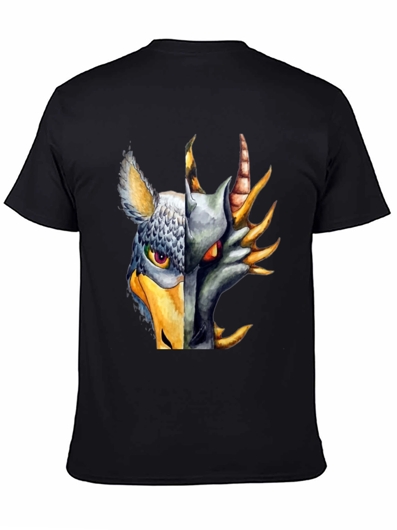 Griffin Dragon Split Face Graphic T-Shirt