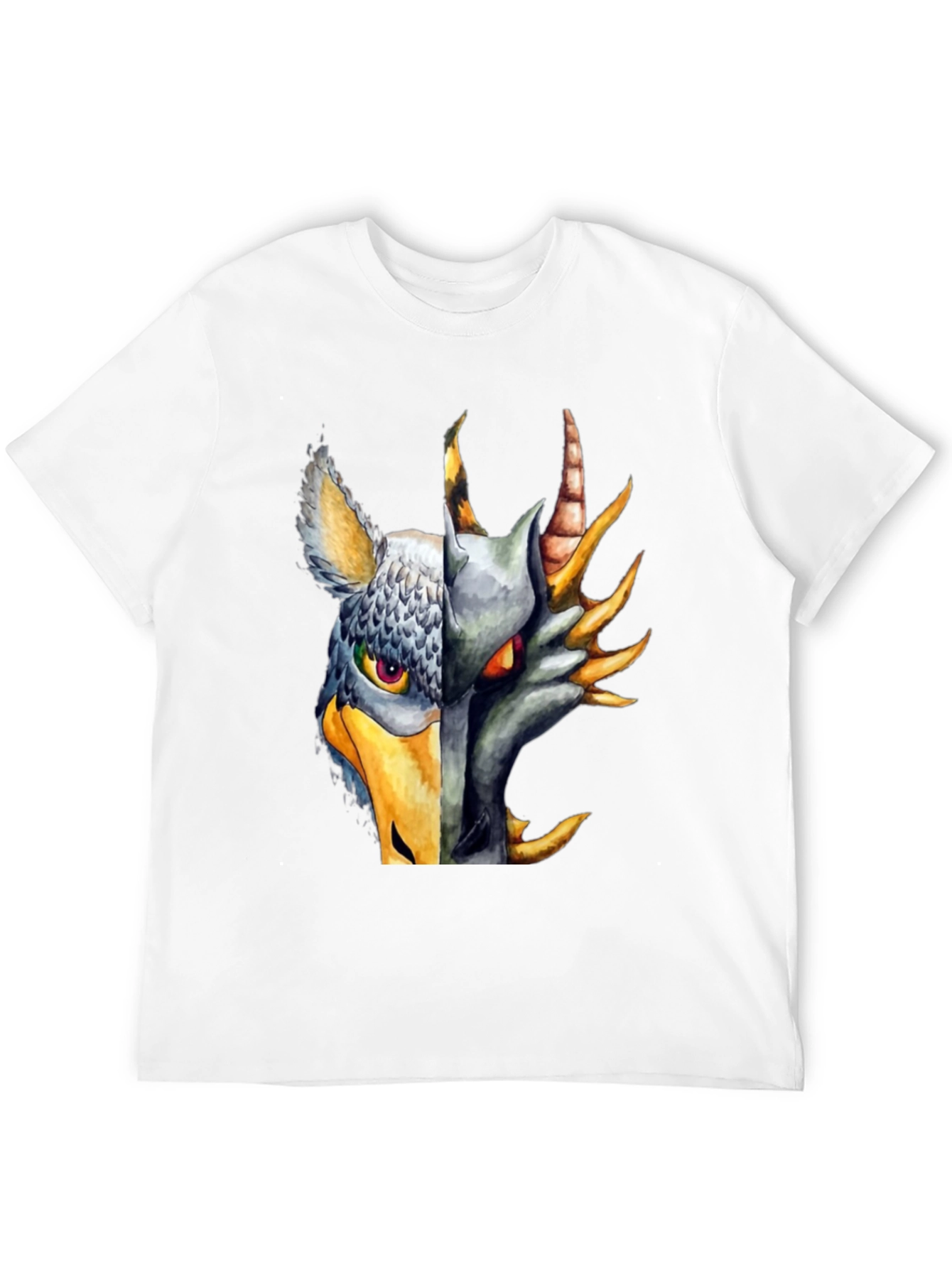 Griffin Dragon Split Face Graphic T-Shirt