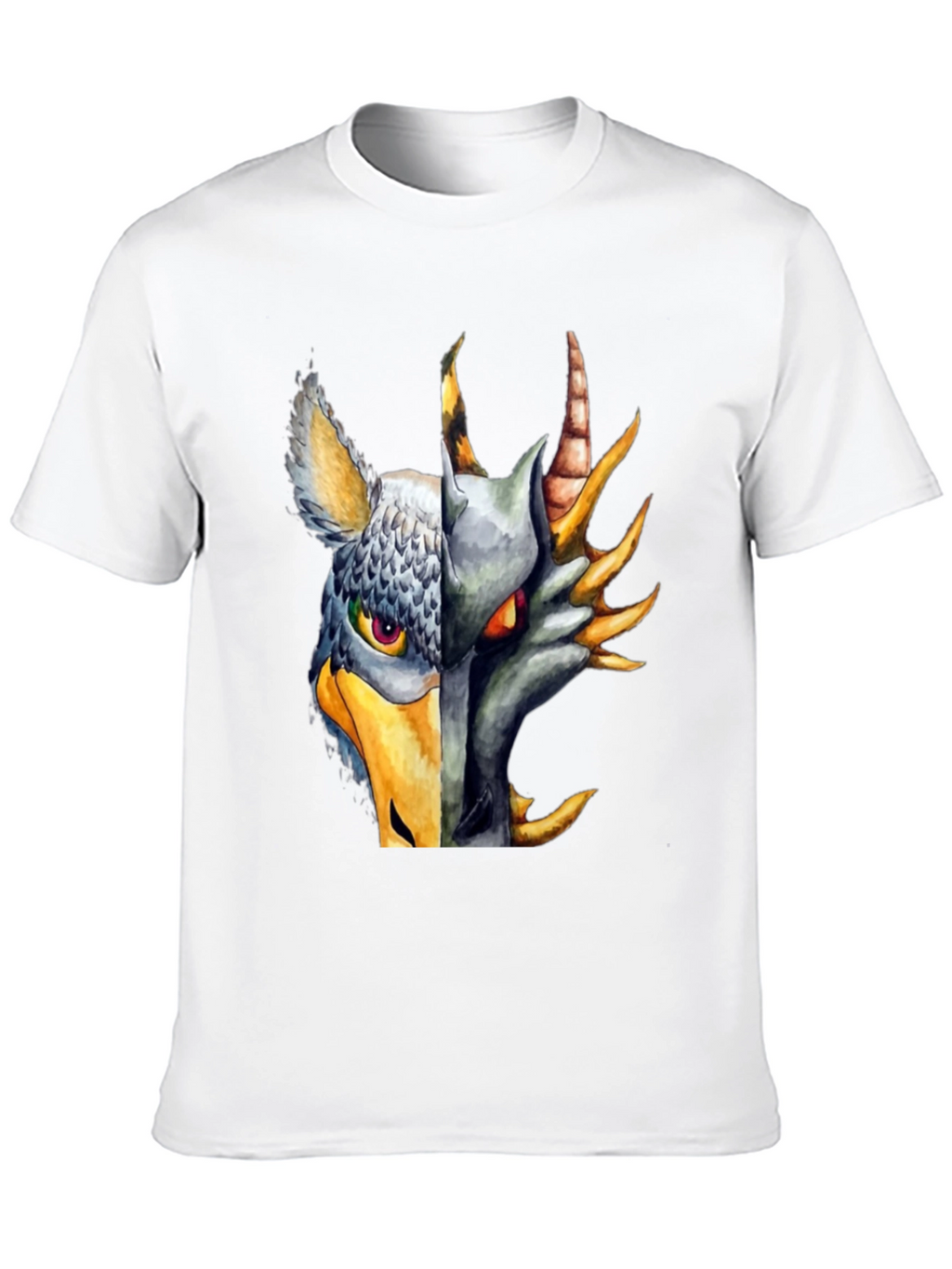 Griffin Dragon Split Face Graphic T-Shirt