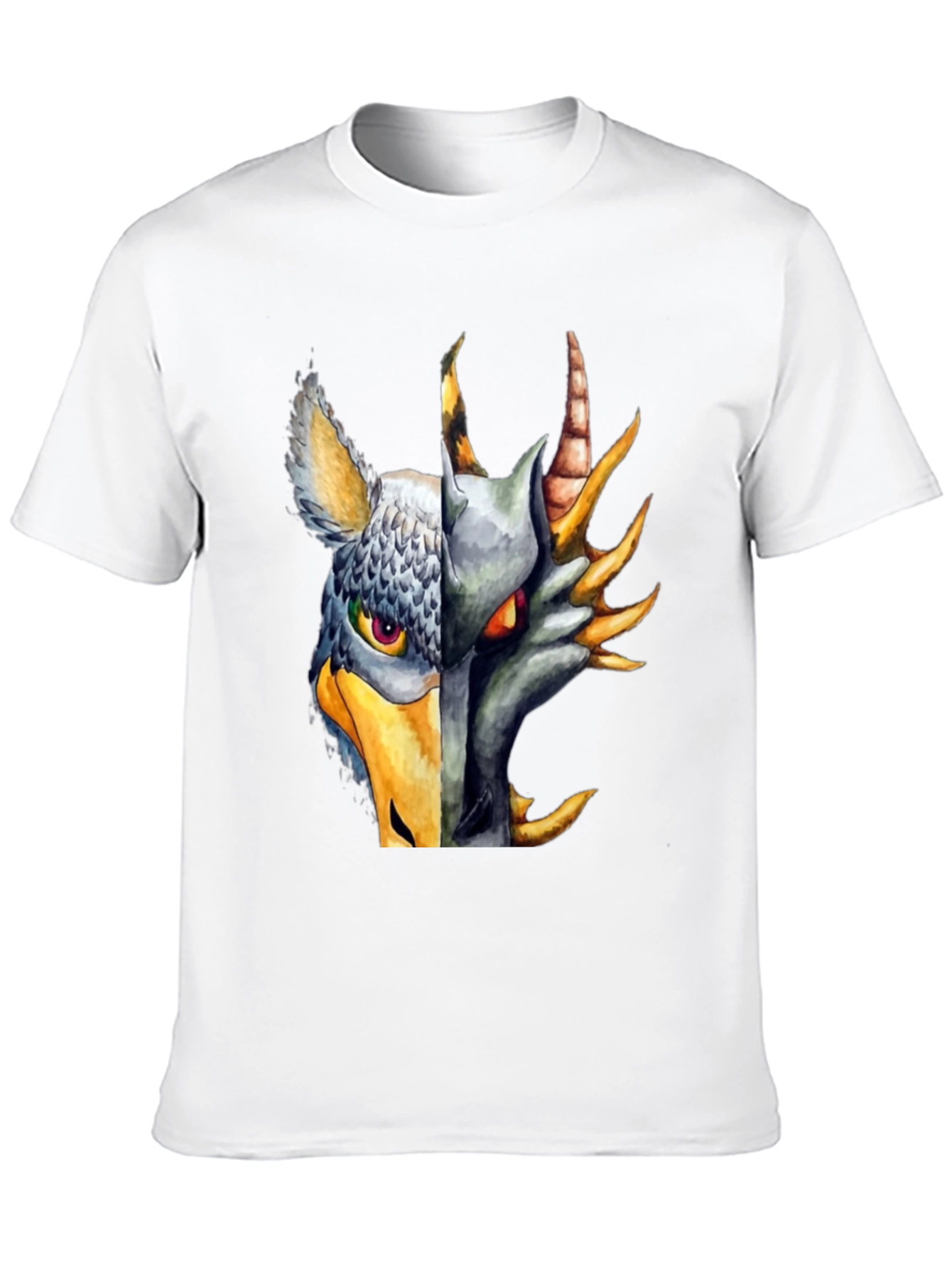 Griffin Dragon Split Face Graphic T-Shirt