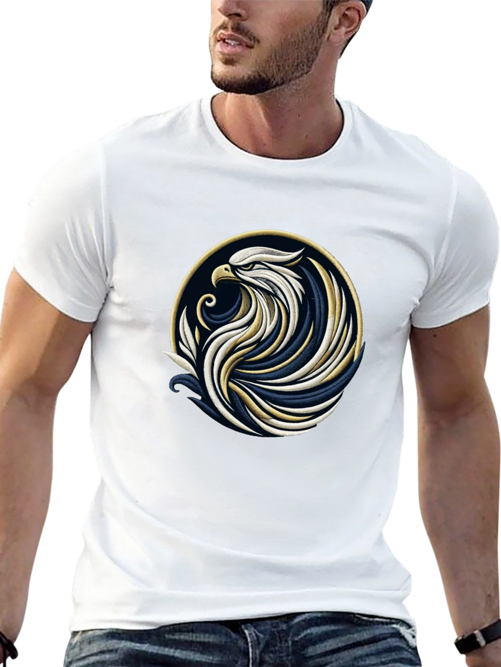 Black Eagle Graphic Tee - Stylish Bird Design