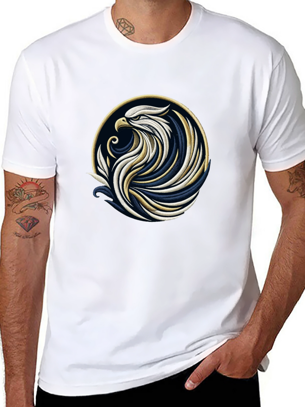 Black Eagle Graphic Tee - Stylish Bird Design