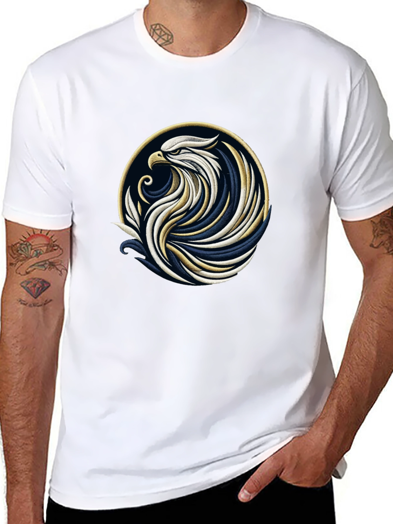 Black Eagle Graphic Tee - Stylish Bird Design