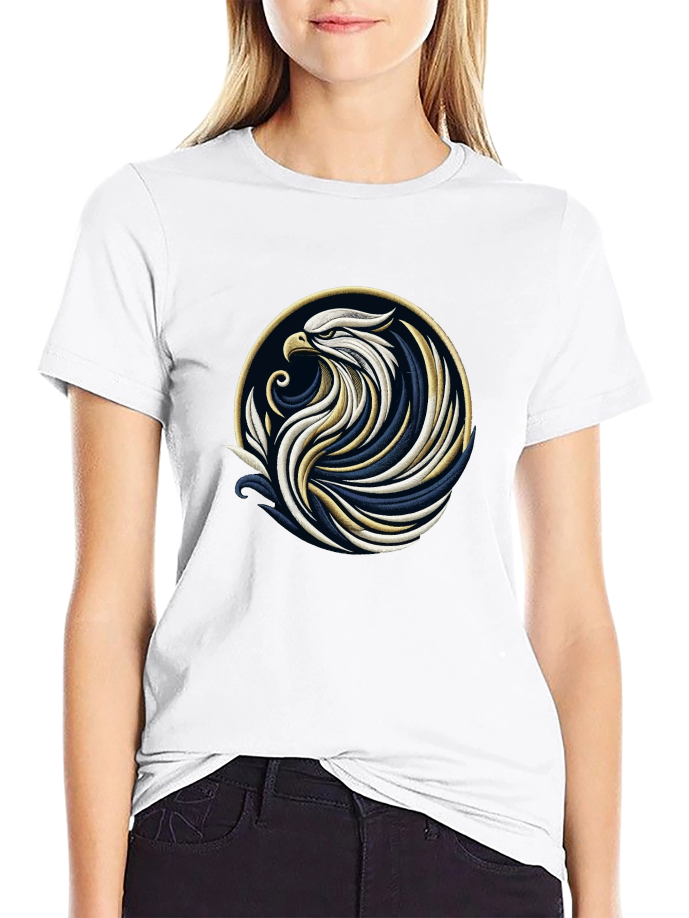 Black Eagle Graphic Tee - Stylish Bird Design