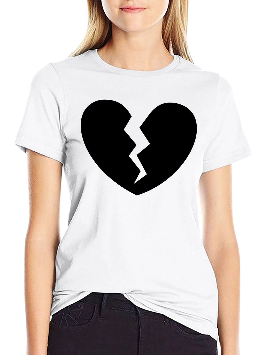 Broken Heart Graphic T-Shirt - Black