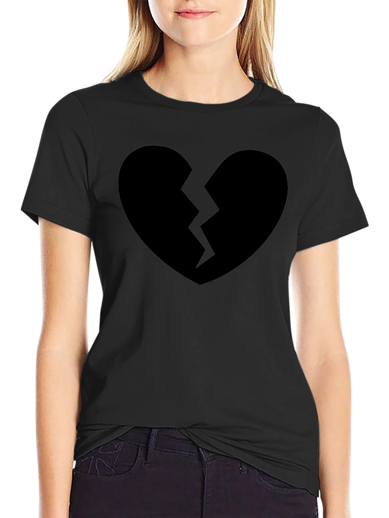 Broken Heart Graphic T-Shirt - Black