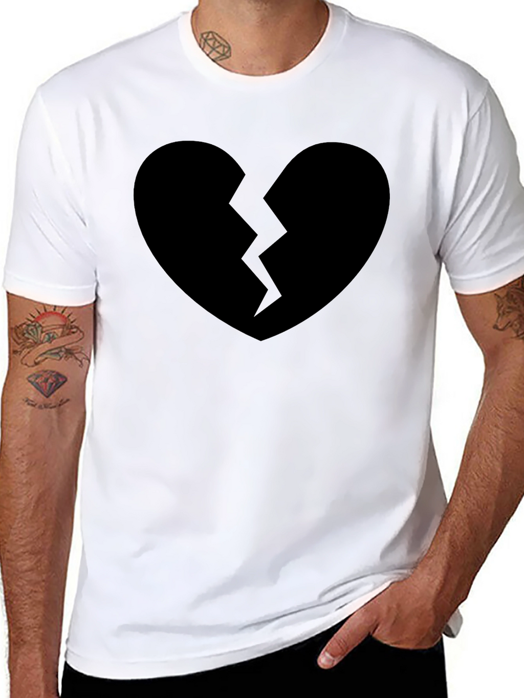 Broken Heart Graphic T-Shirt - Black