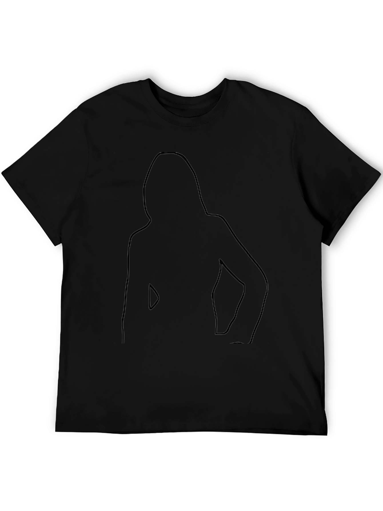 Black Silhouette Graphic Tee - Modern Casual Style
