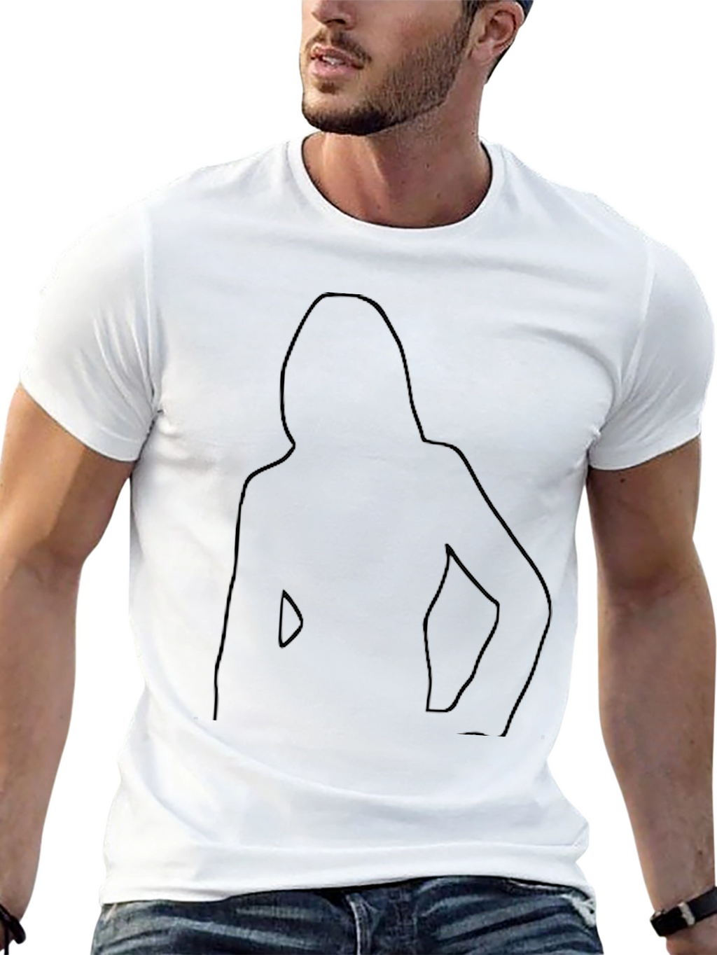 Black Silhouette Graphic Tee - Modern Casual Style