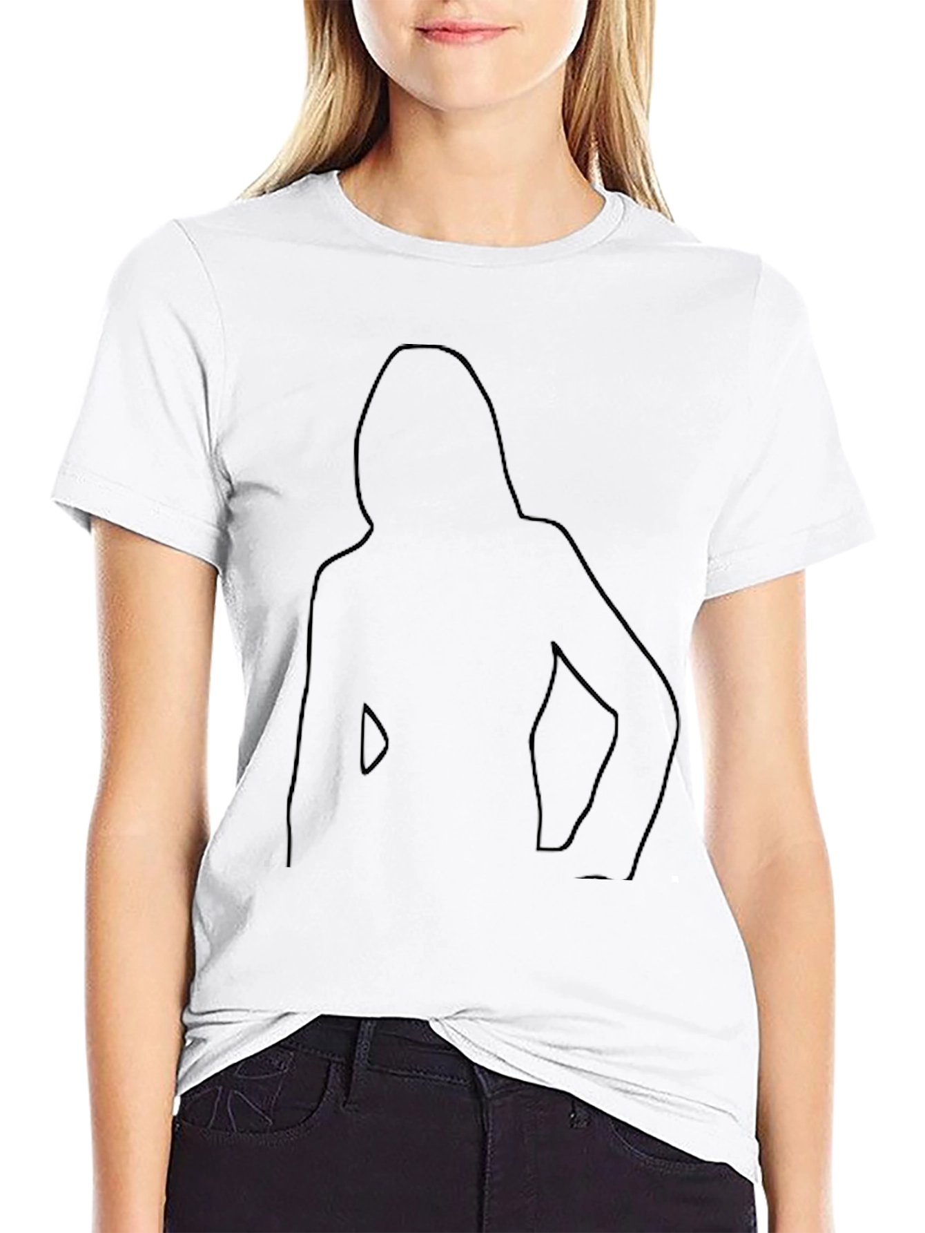 Black Silhouette Graphic Tee - Modern Casual Style