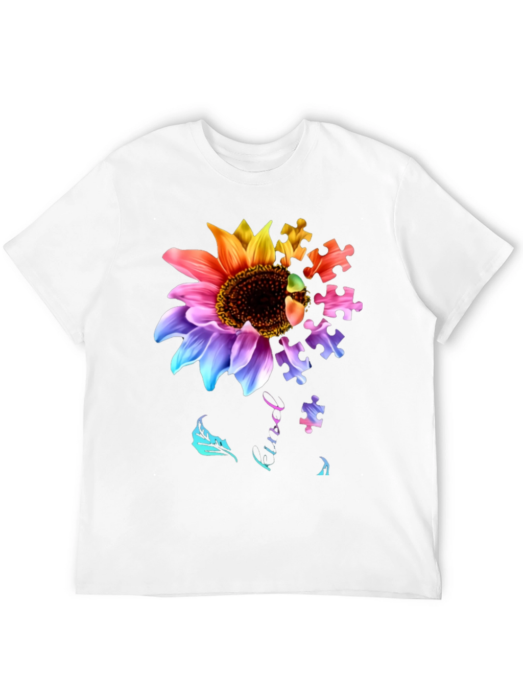 Sunflower Autism Puzzle Piece T-Shirt