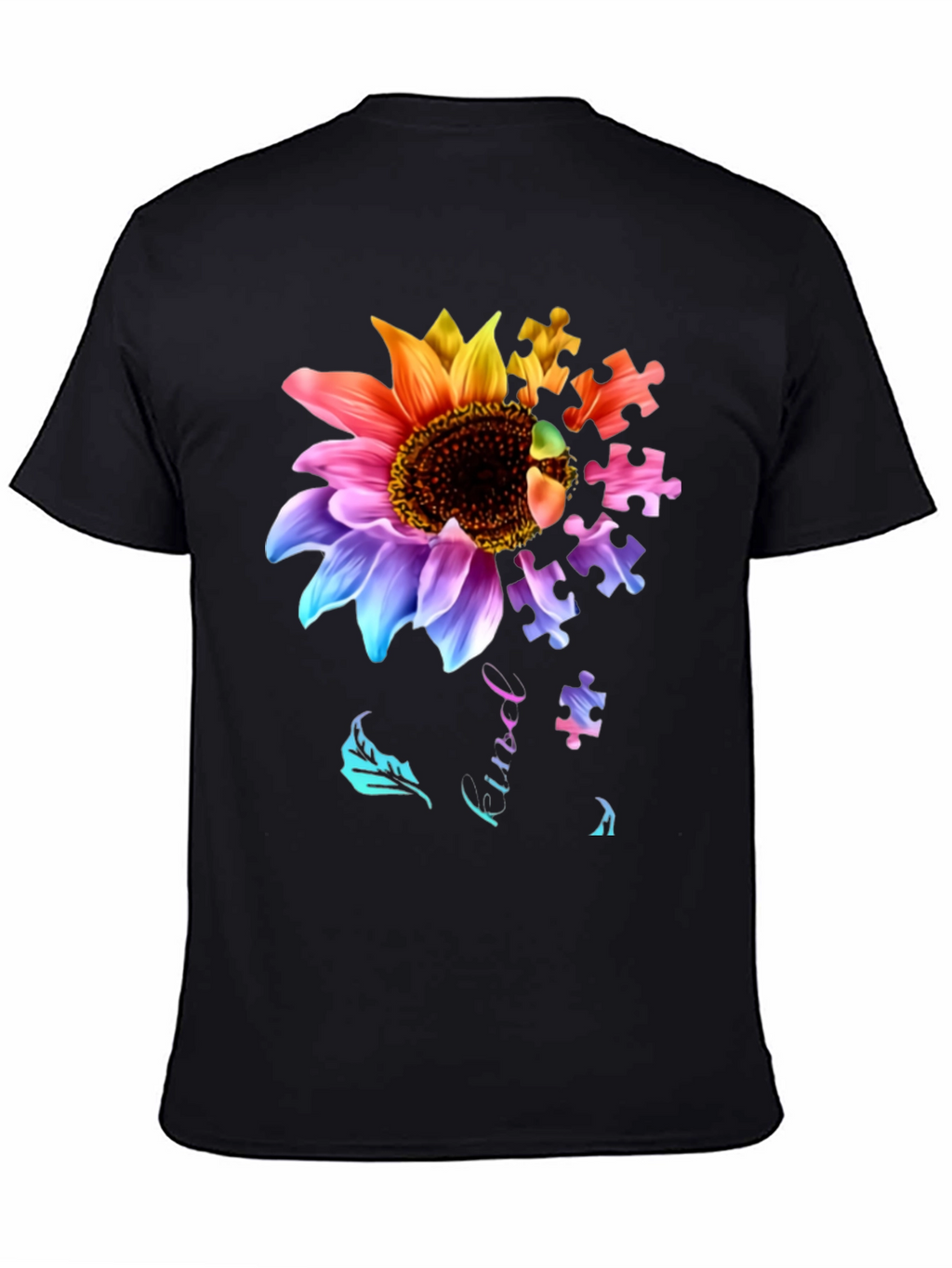 Sunflower Autism Puzzle Piece T-Shirt