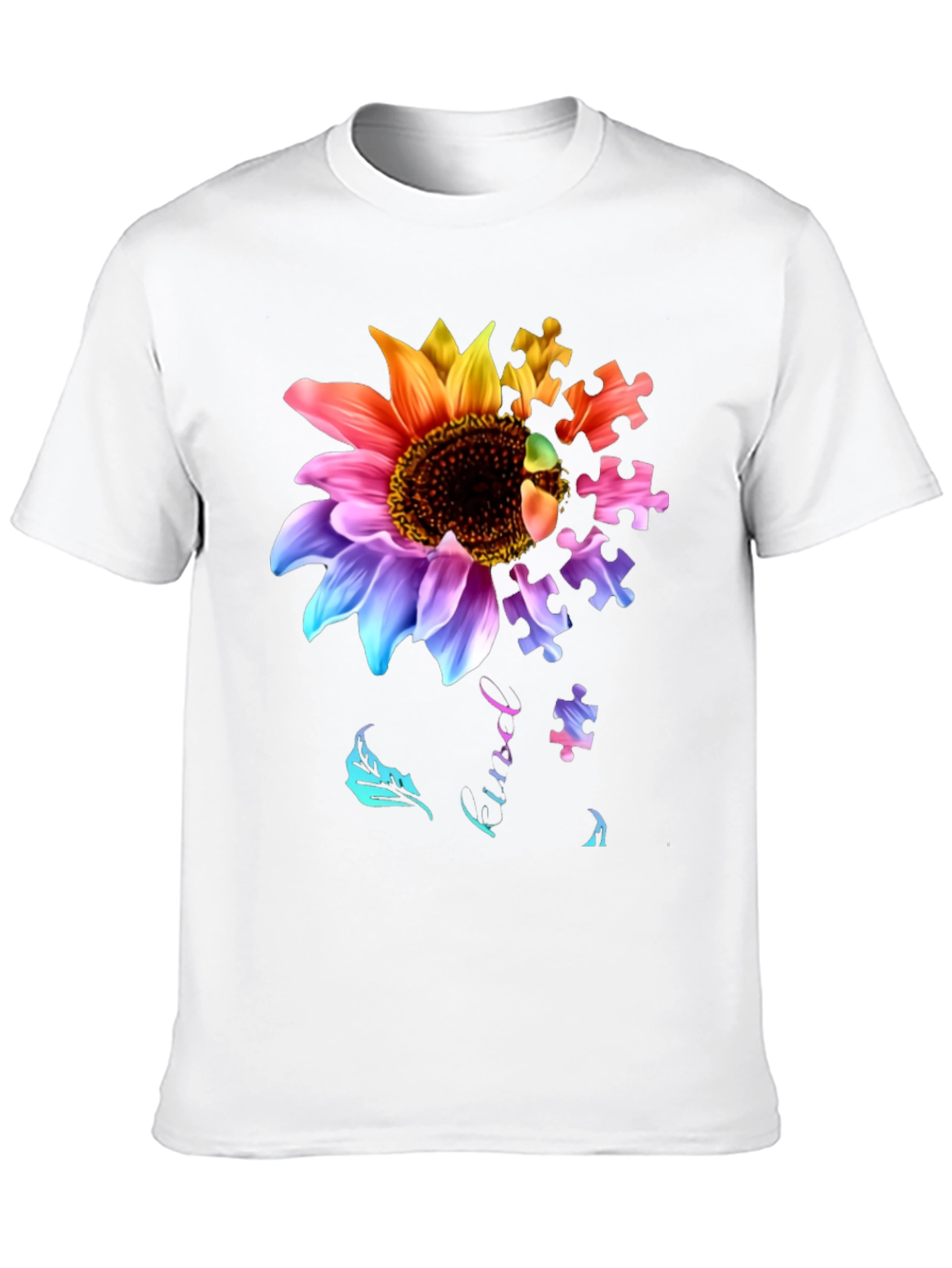 Sunflower Autism Puzzle Piece T-Shirt