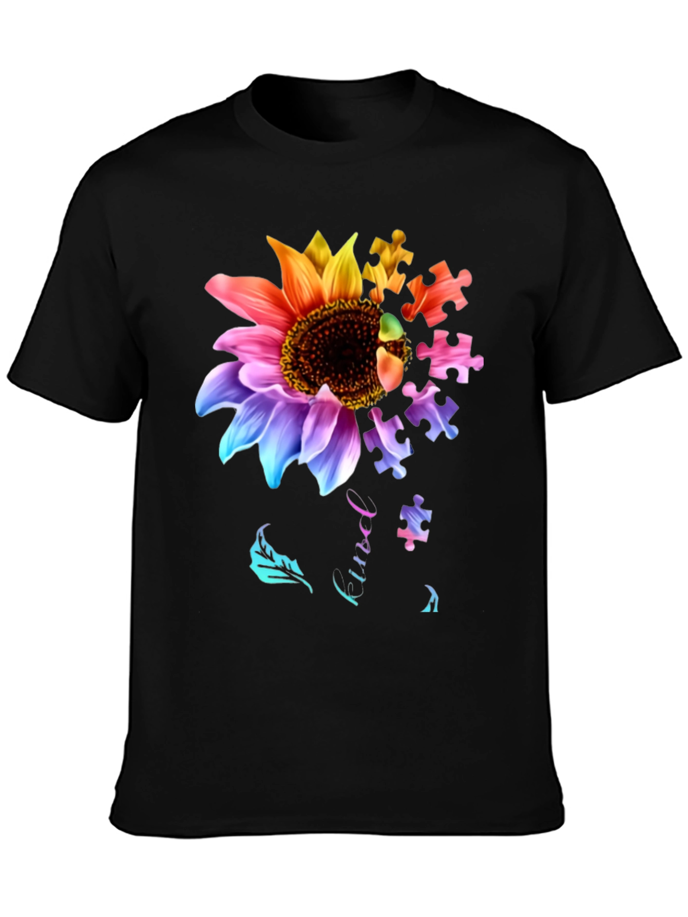 Sunflower Autism Puzzle Piece T-Shirt