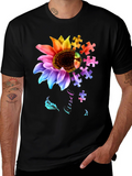 Sunflower Autism Puzzle Piece T-Shirt