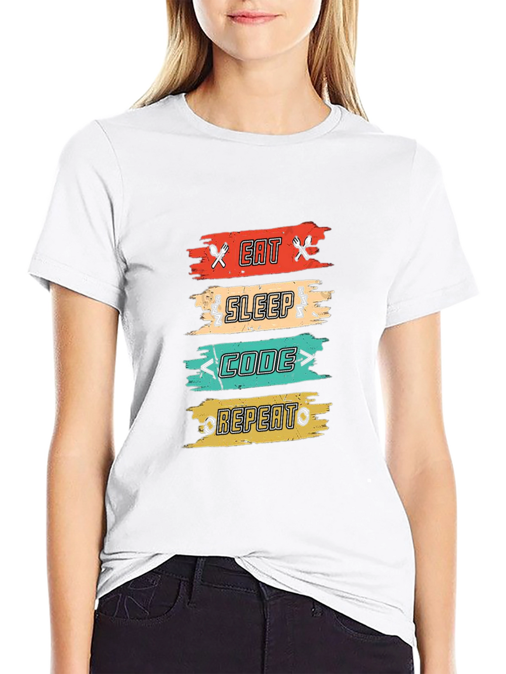 Eat Sleep Code Repeat T-Shirt - Programmer Gift