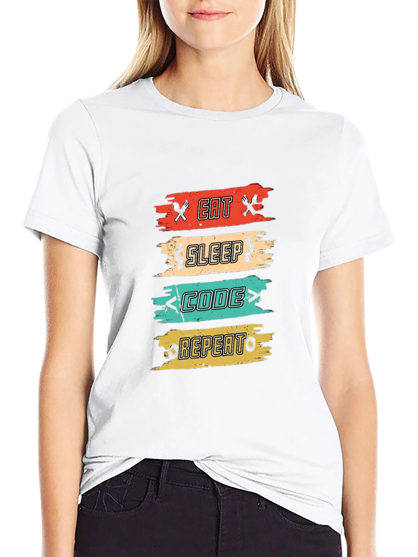 Eat Sleep Code Repeat T-Shirt - Programmer Gift
