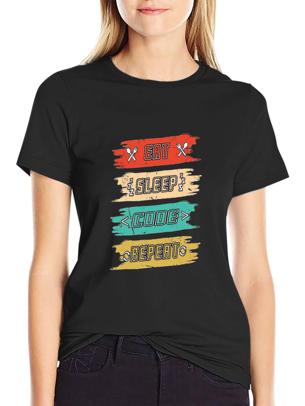 Eat Sleep Code Repeat T-Shirt - Programmer Gift