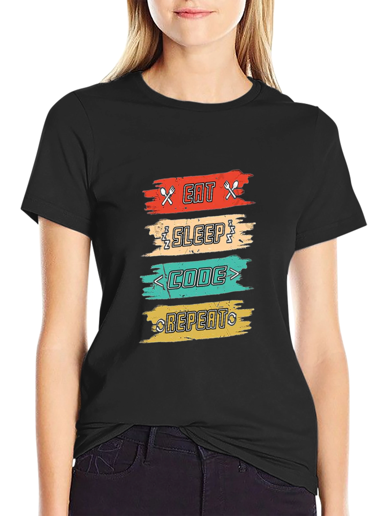 Eat Sleep Code Repeat T-Shirt - Programmer Gift