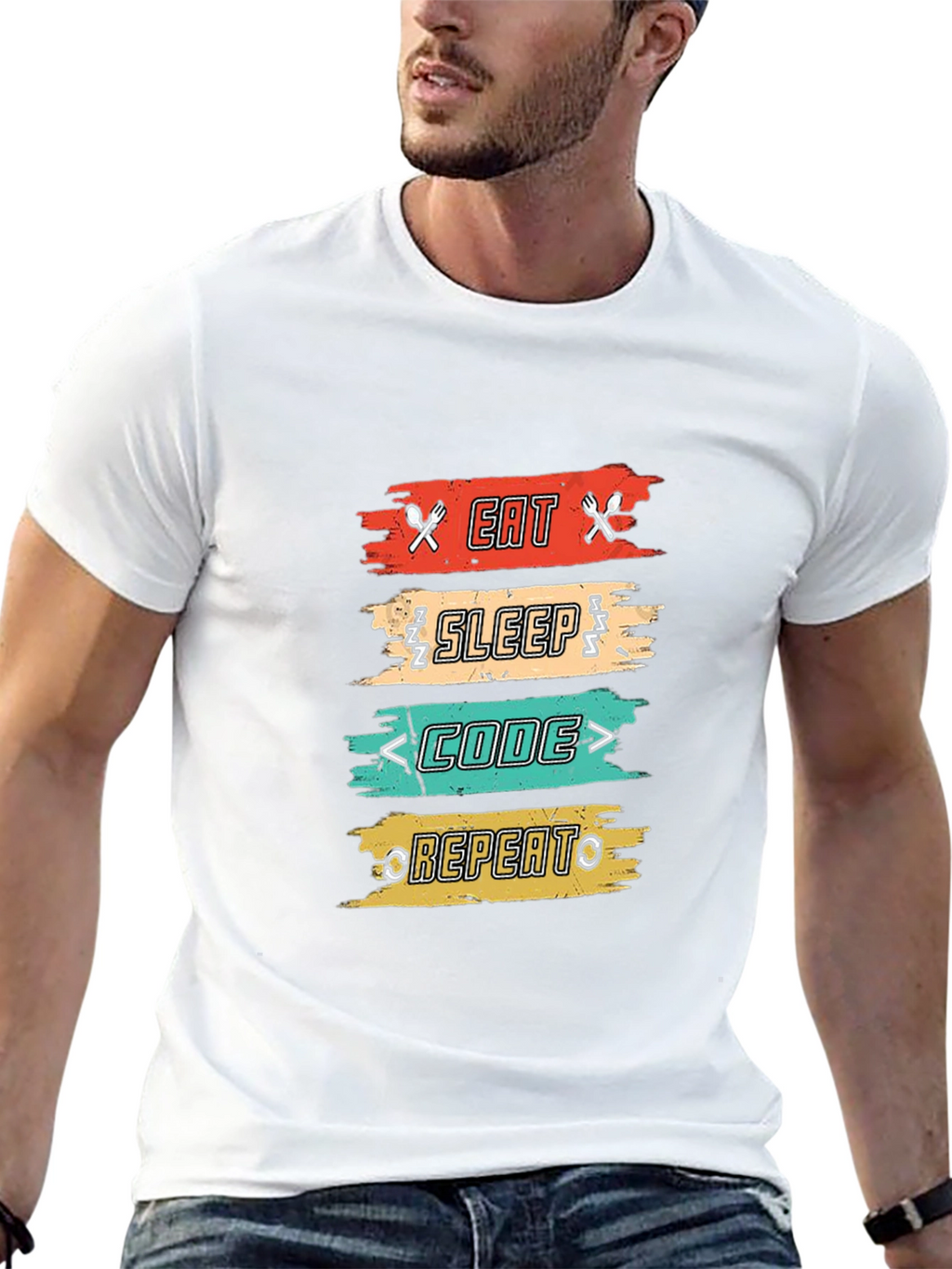 Eat Sleep Code Repeat T-Shirt - Programmer Gift