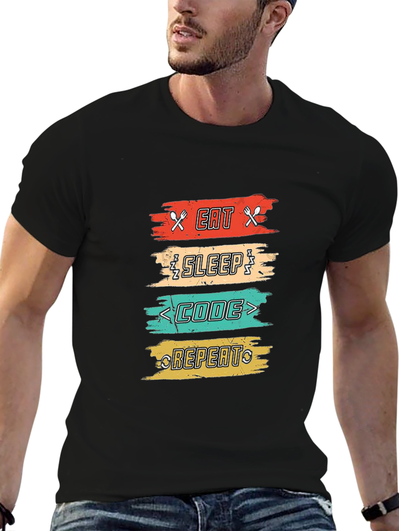 Eat Sleep Code Repeat T-Shirt - Programmer Gift