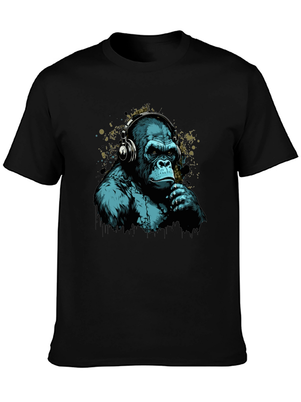 Cool Gorilla Headphones Graphic T-Shirt