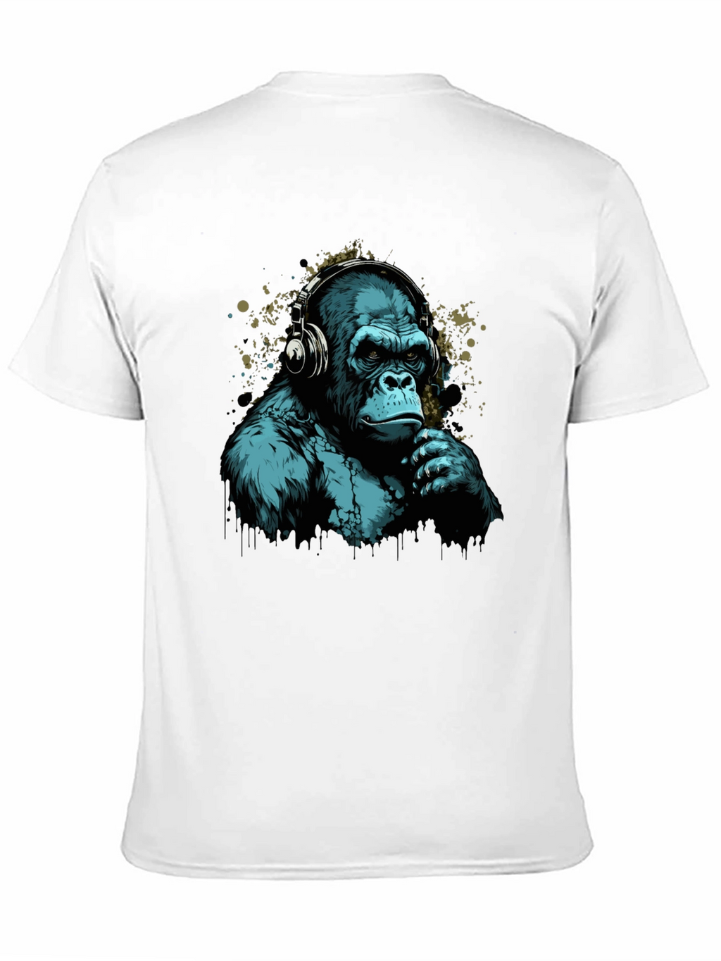 Cool Gorilla Headphones Graphic T-Shirt