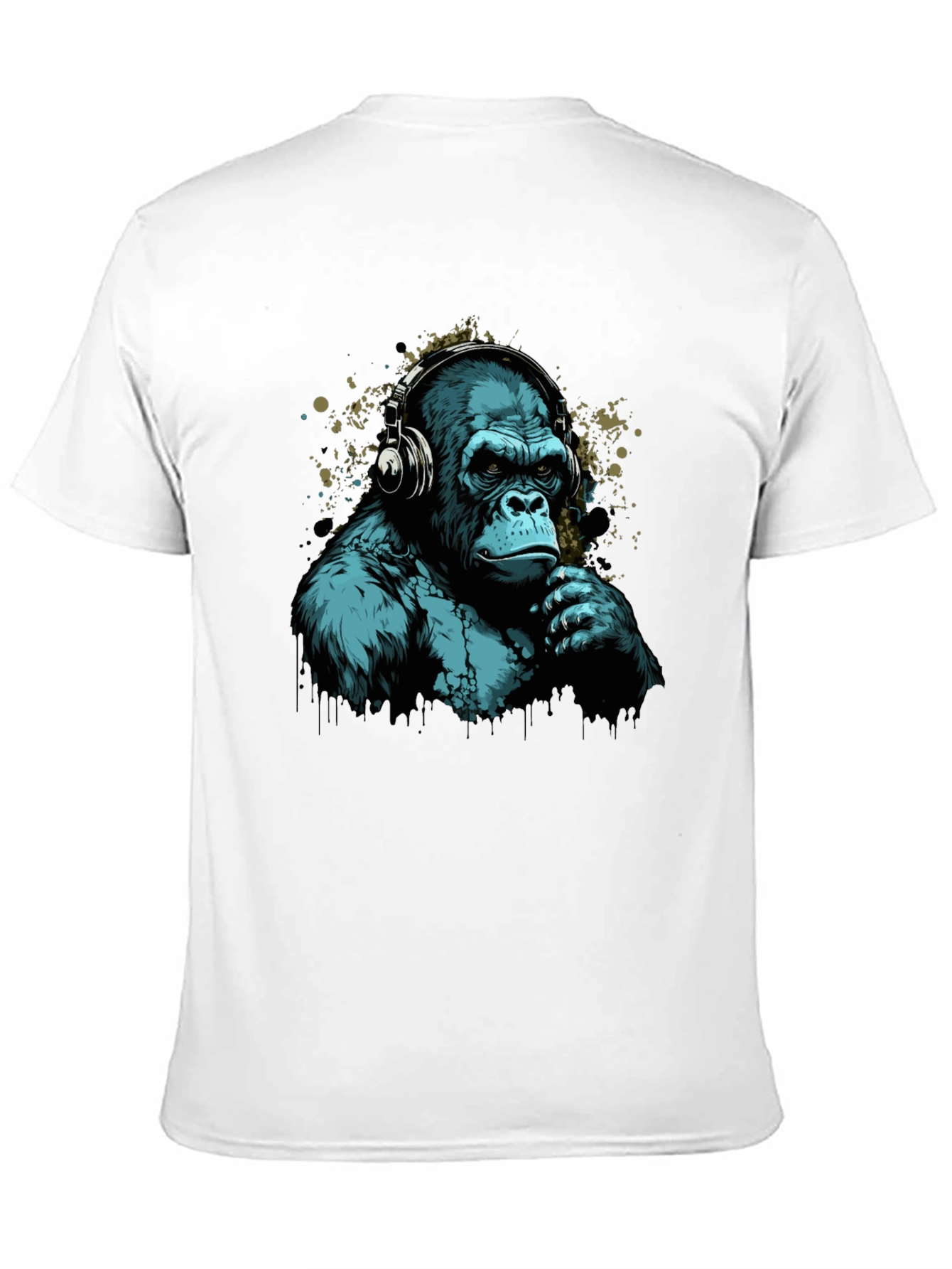 Cool Gorilla Headphones Graphic T-Shirt
