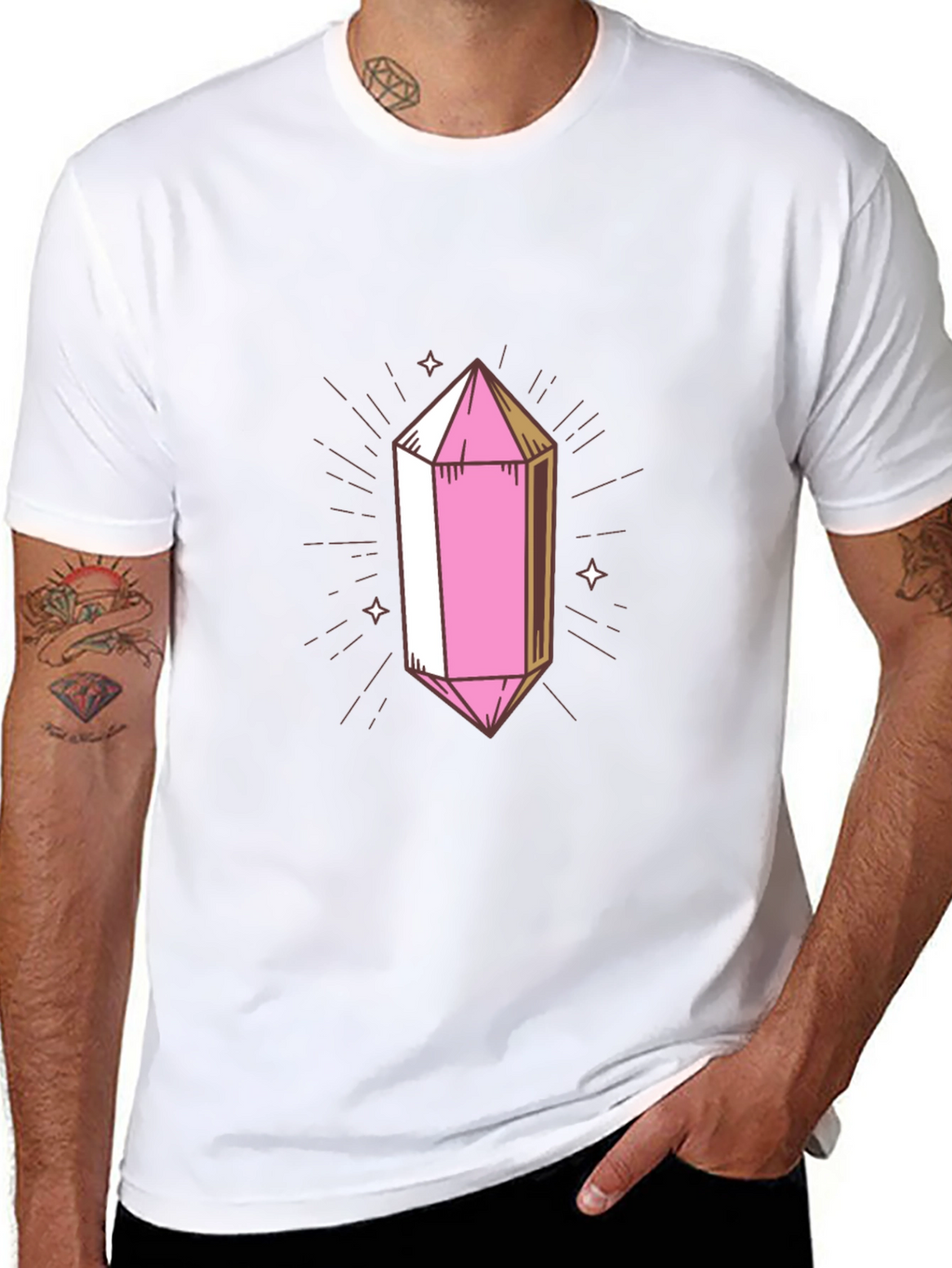 Pink Crystal Graphic Tee - Stylish & Unique