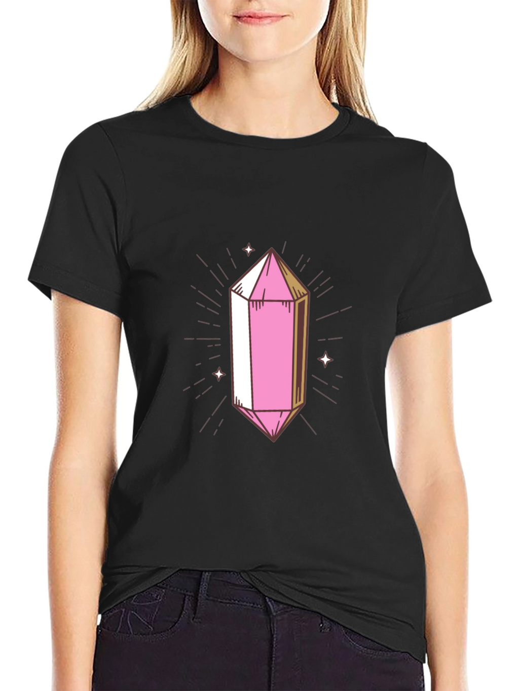 Pink Crystal Graphic Tee - Stylish & Unique