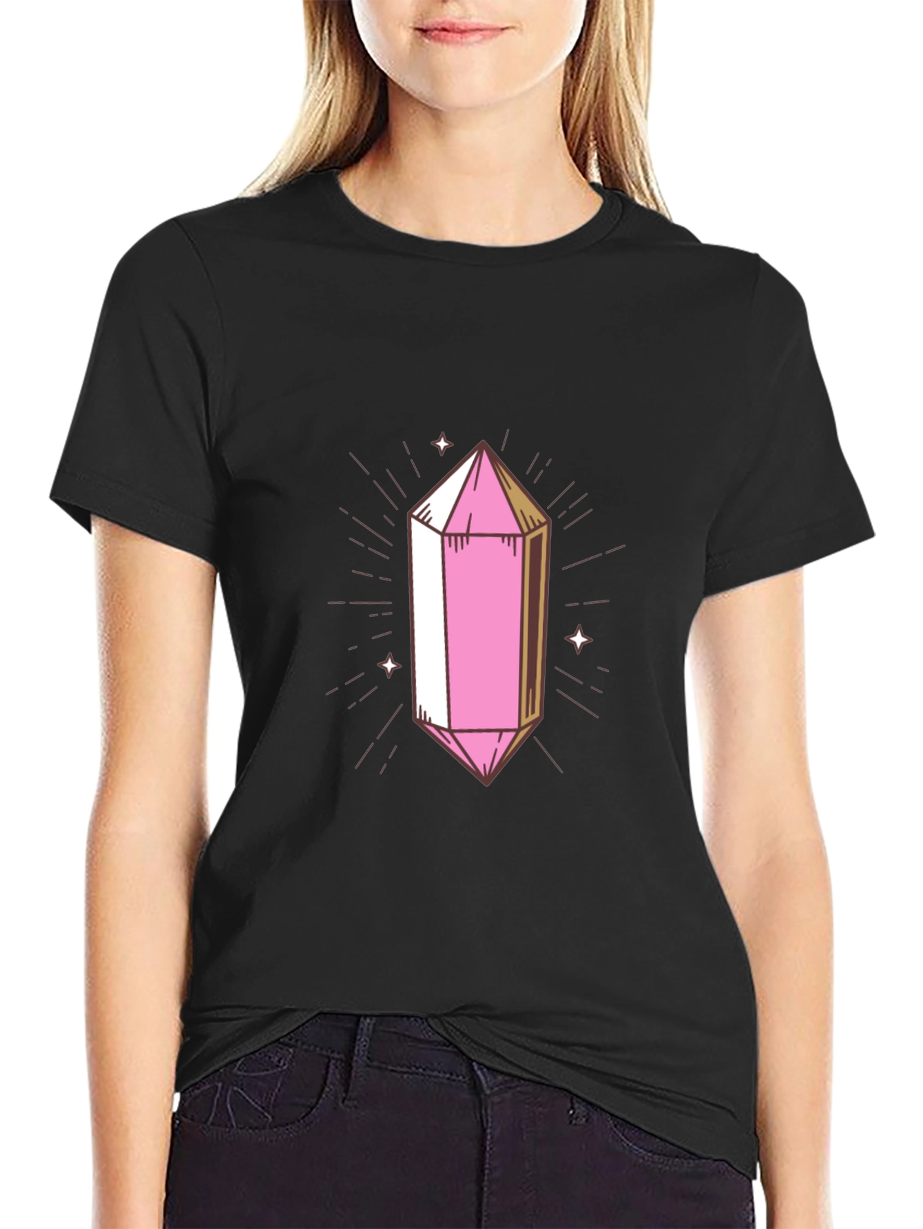 Pink Crystal Graphic Tee - Stylish & Unique