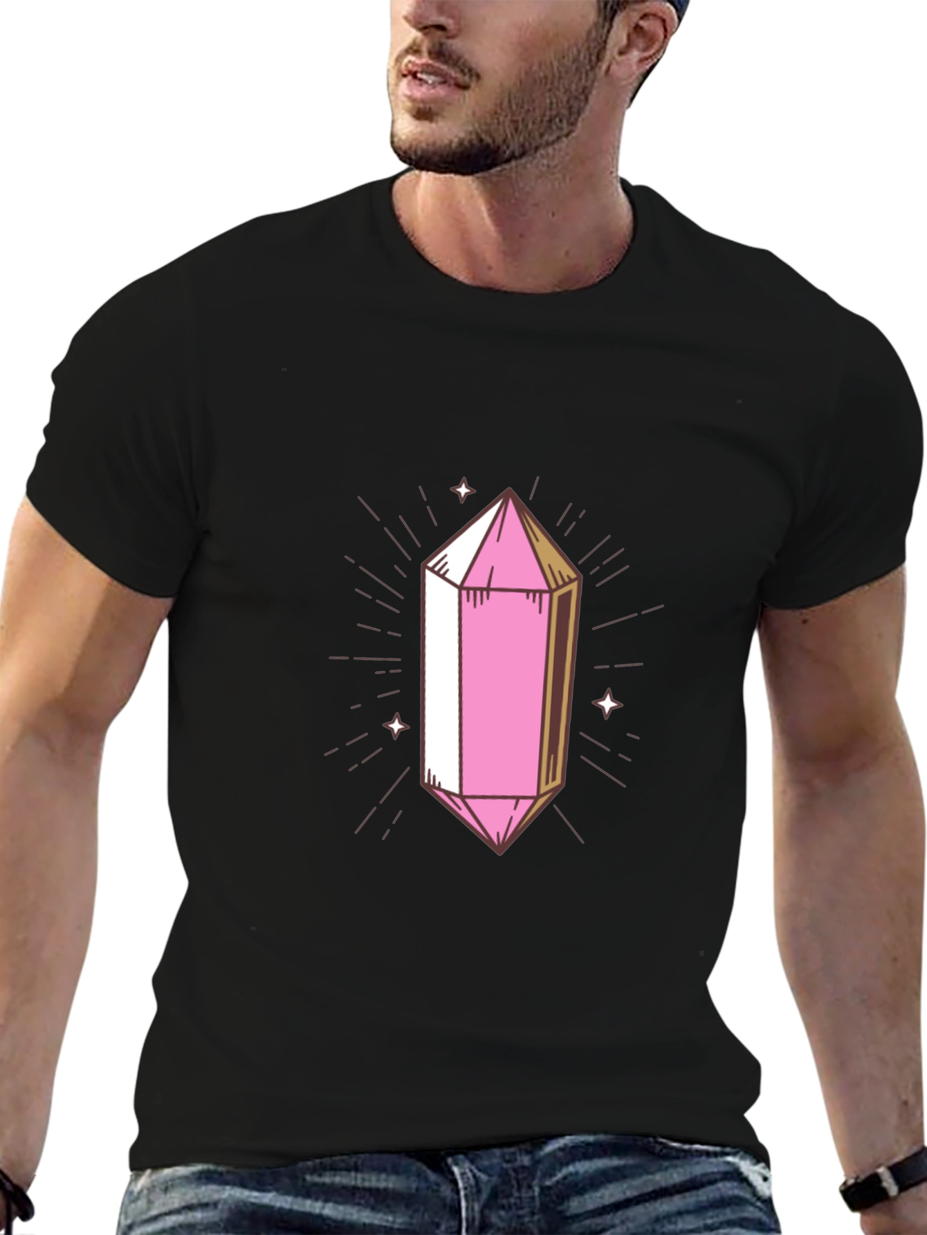 Pink Crystal Graphic Tee - Stylish & Unique