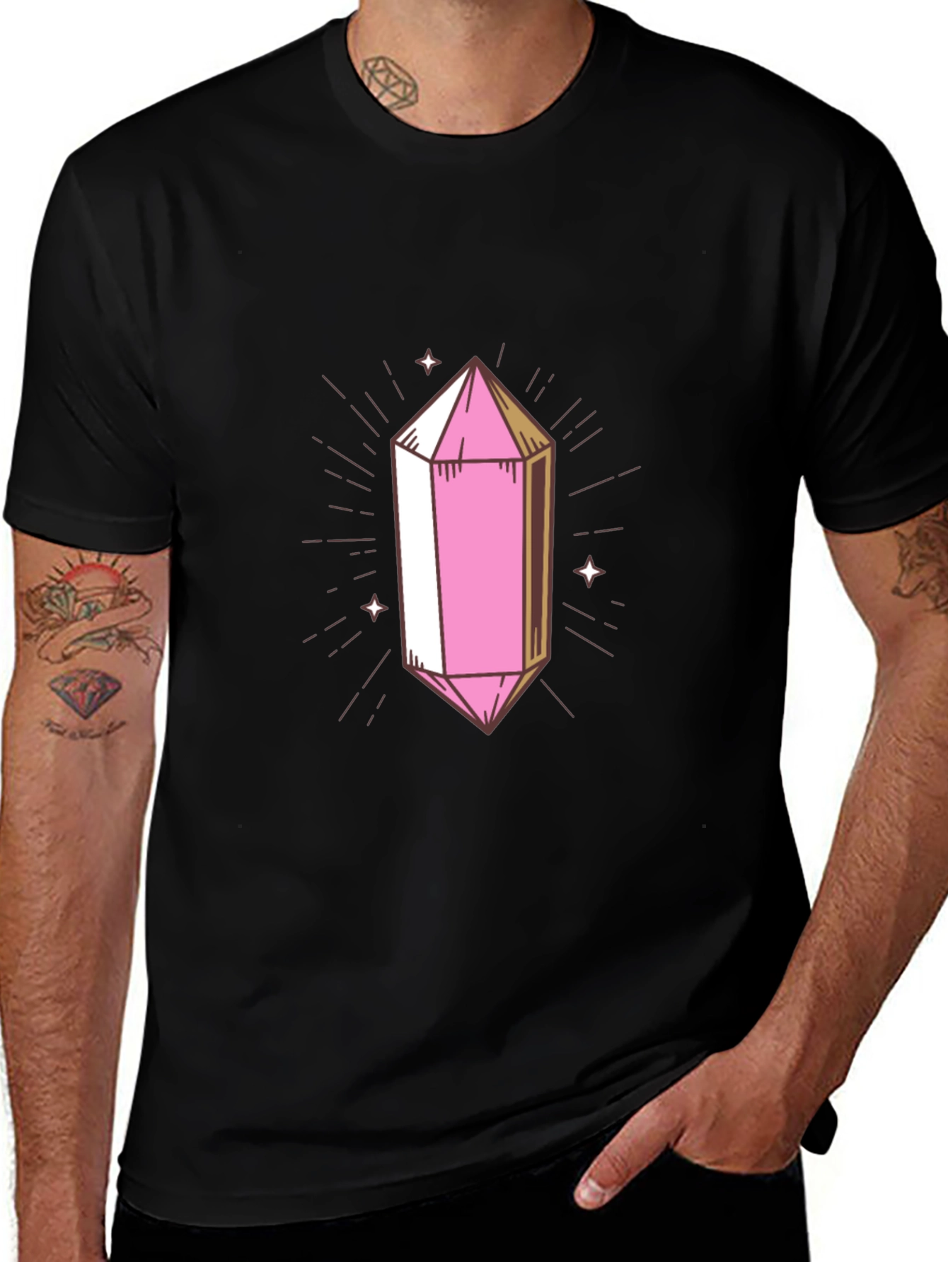 Pink Crystal Graphic Tee - Stylish & Unique