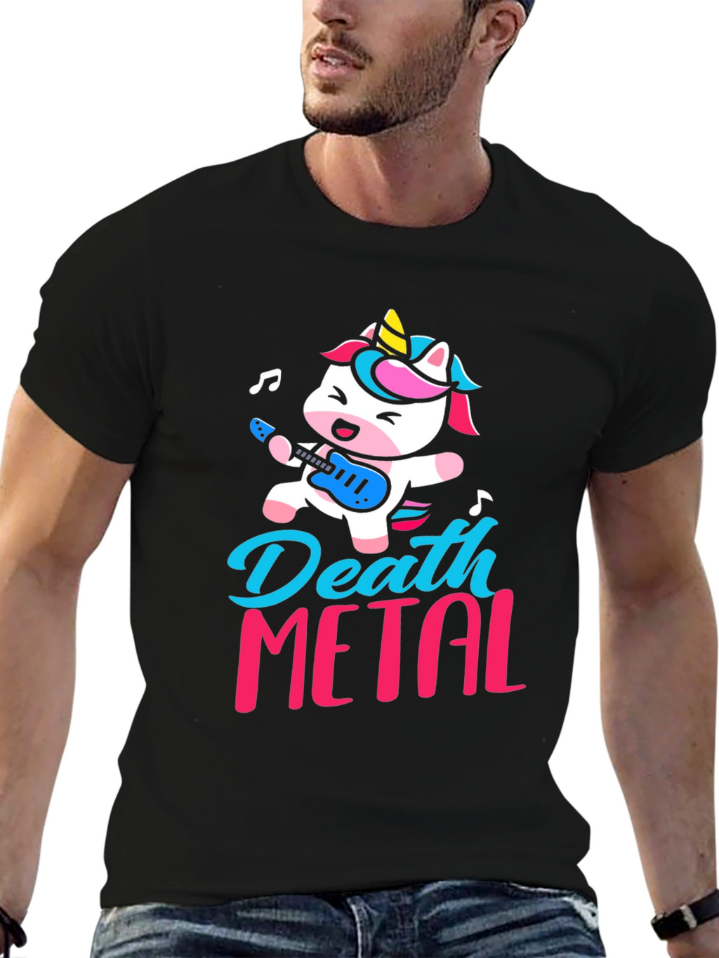 Death Metal Unicorn Graphic T-Shirt